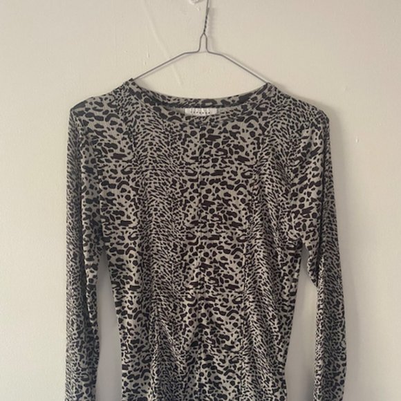 Animal Print Long Sleeve Mesh Top - Picture 1 of 2